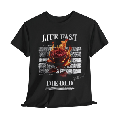 Unisex Cotton Tee Fire Rose